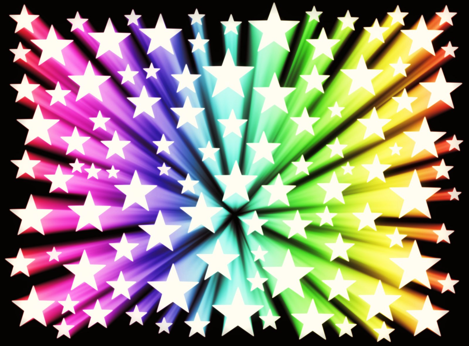 a rainbow colored pattern with stars on the center