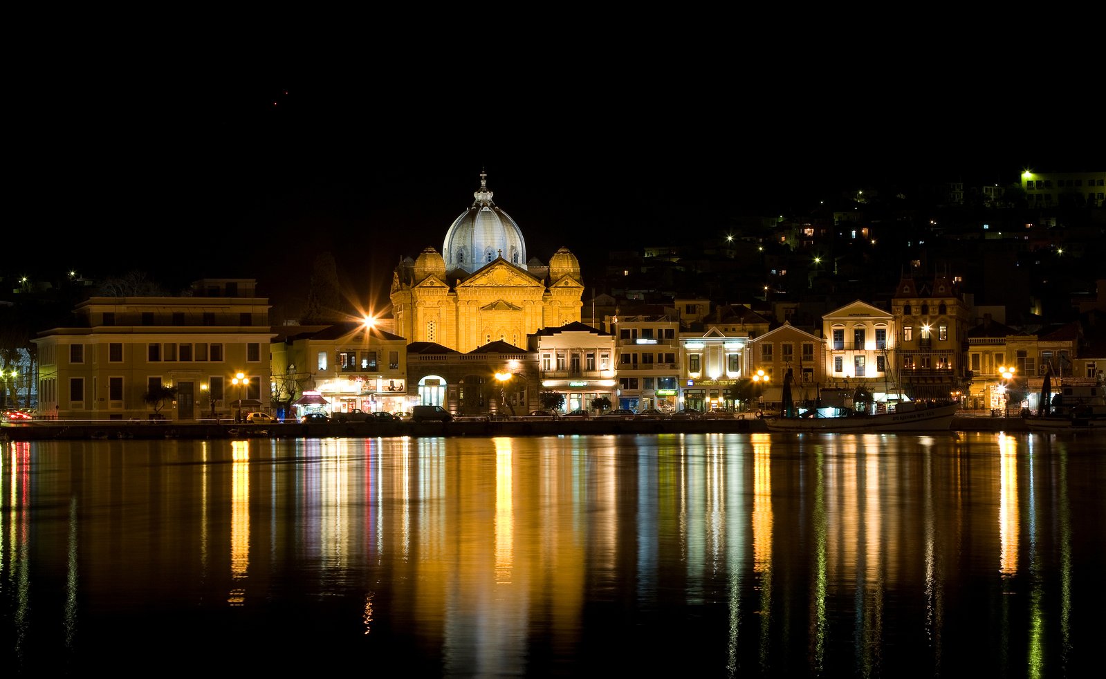 a night view of the city from across the water