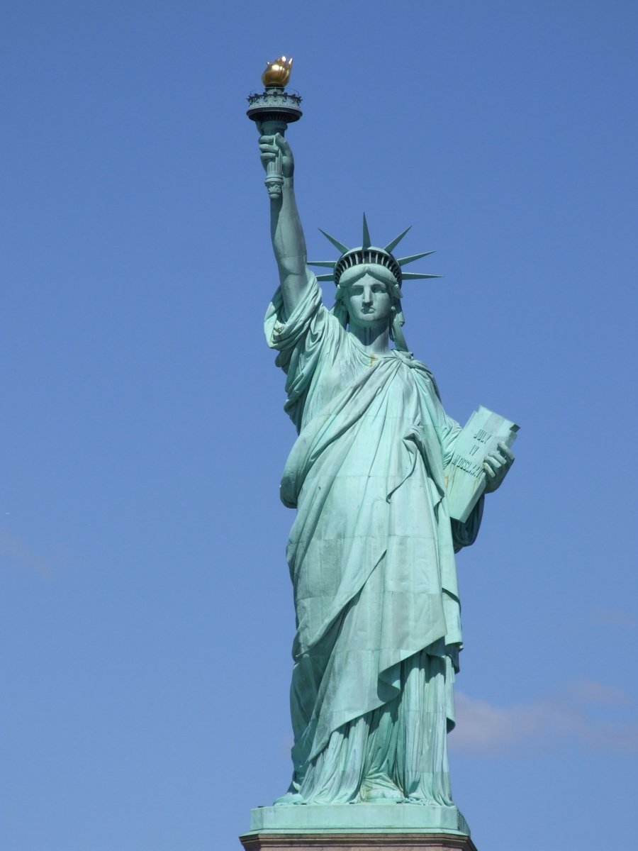 the statue of liberty has a book on it