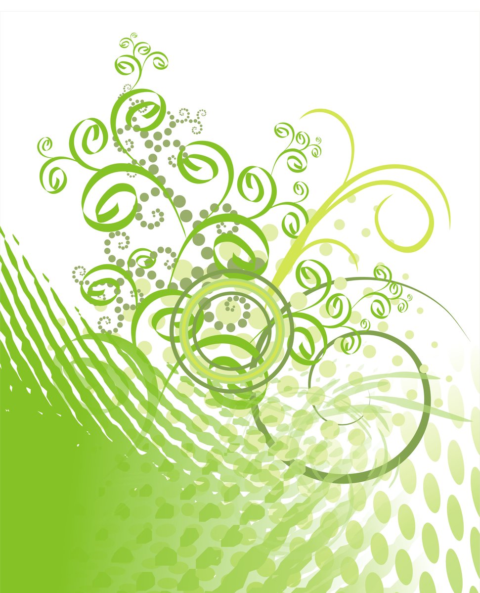 a green background with circular circles