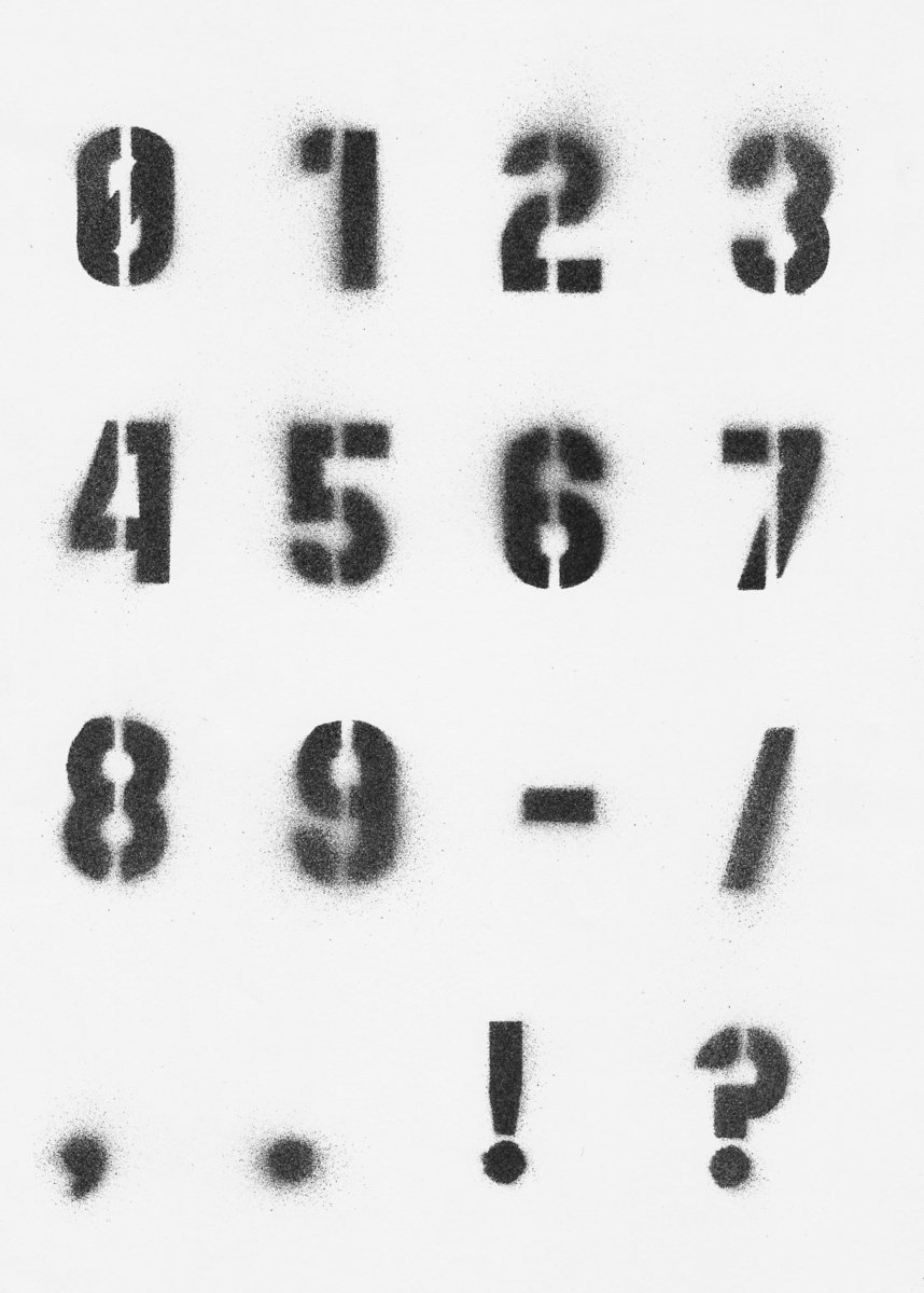 a black and white po of some numbers that are black