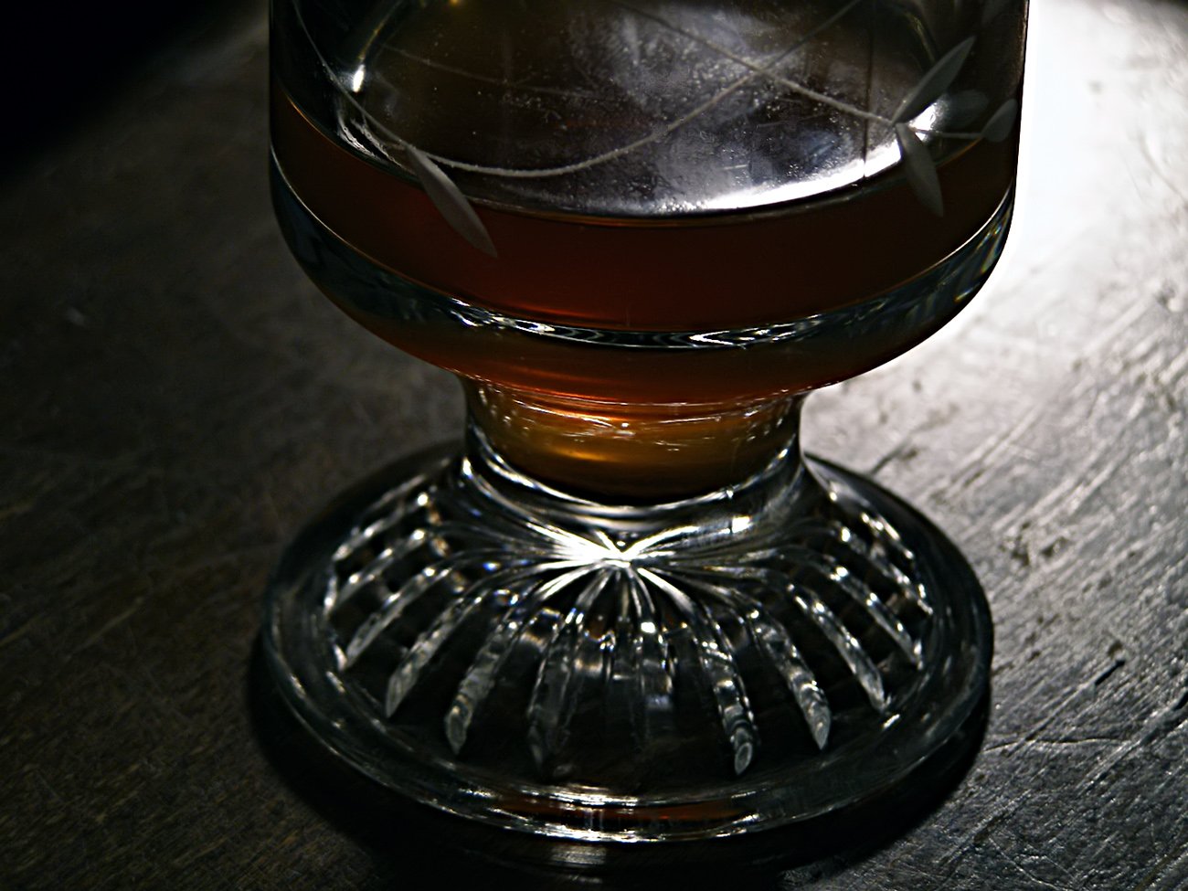 a dark object that appears to be sitting on a table