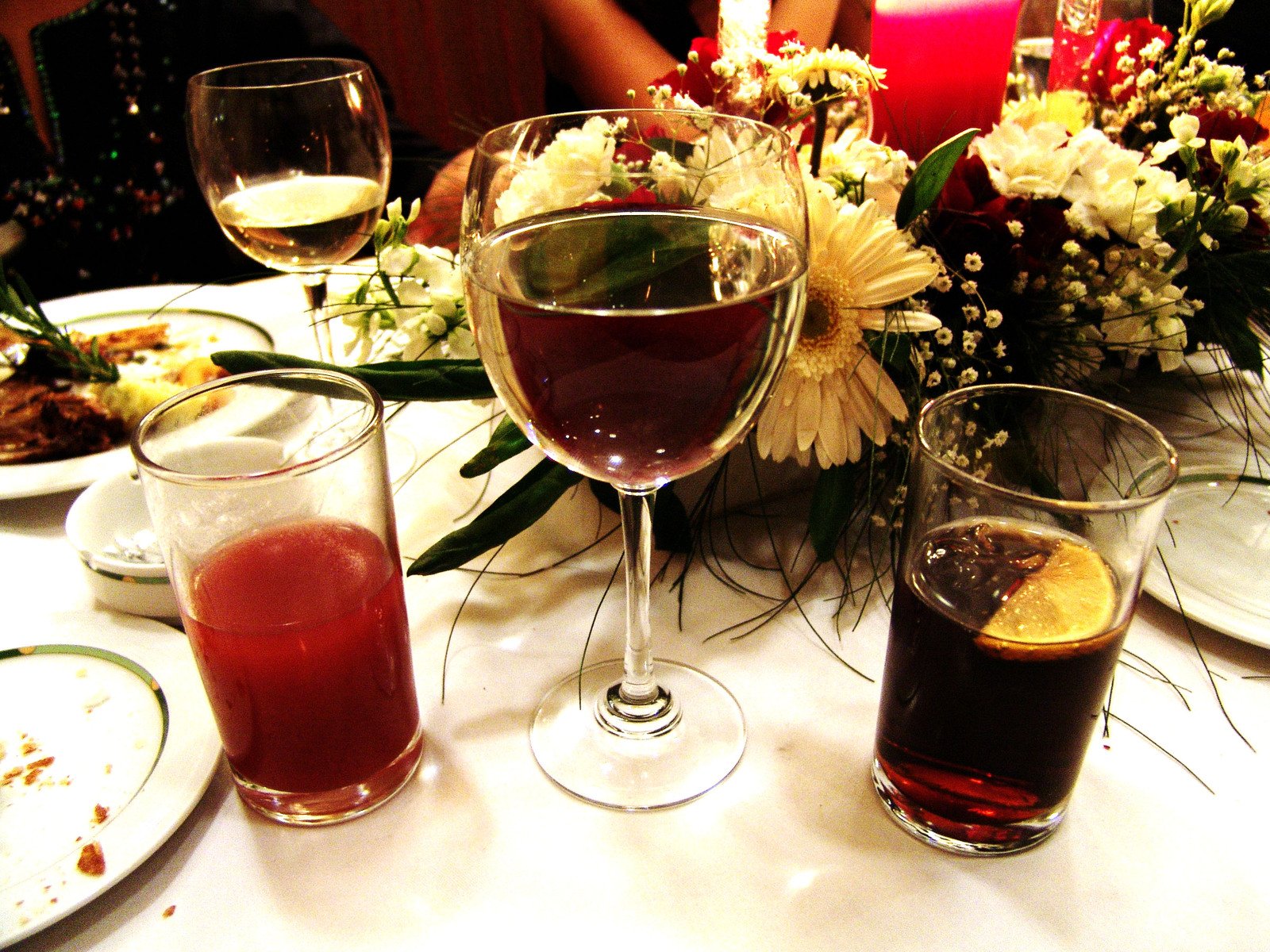 some glasses that are sitting on a table