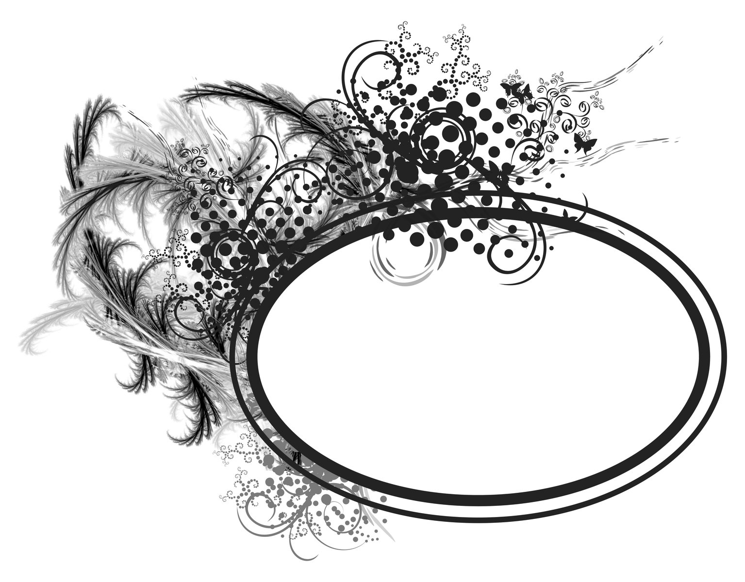 a black and white drawing with a large circle