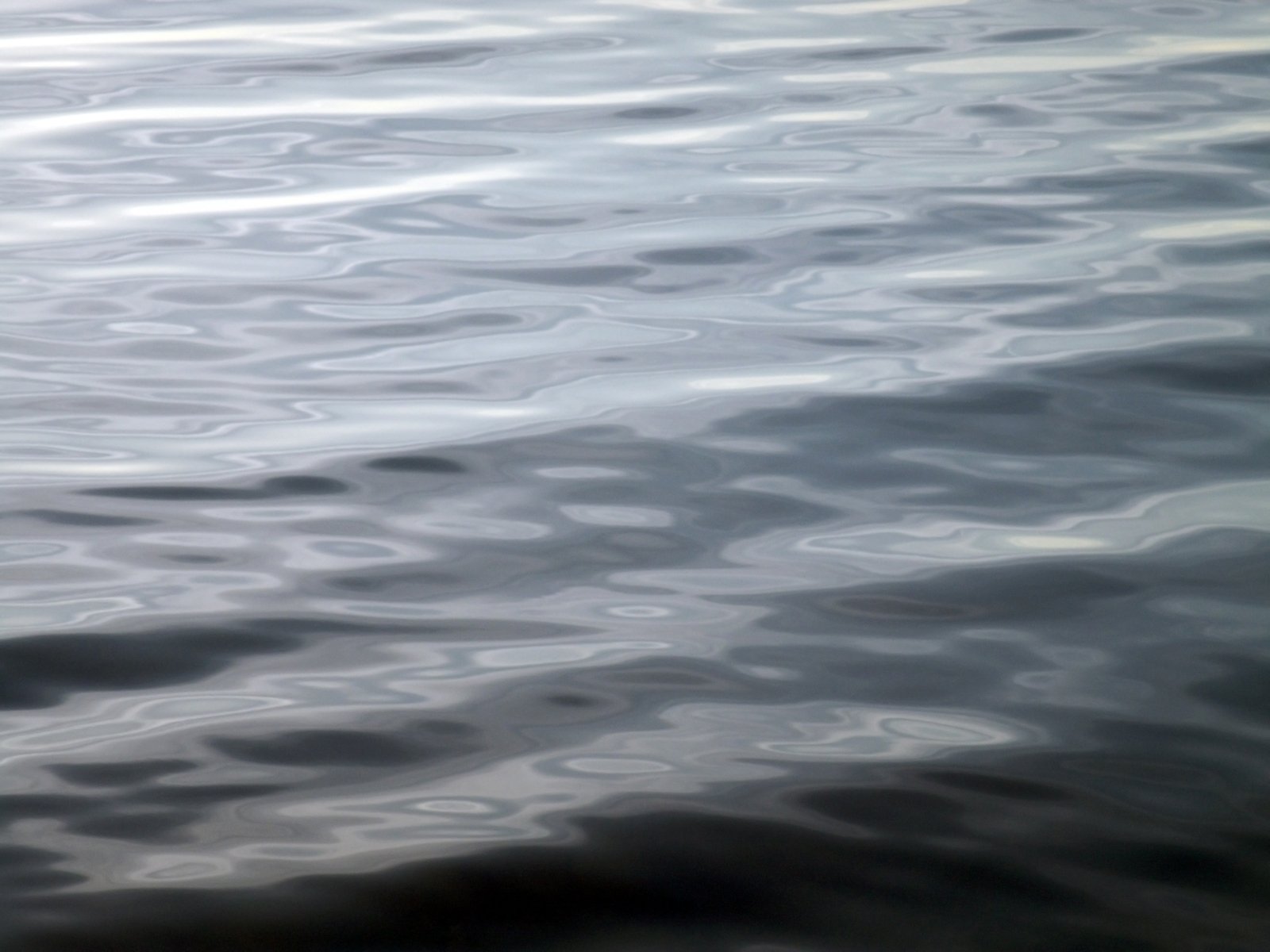 closeup view of dark water with clouds in the background