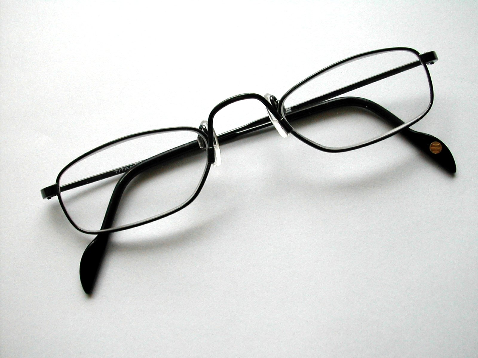 an eyeglass resting on the table