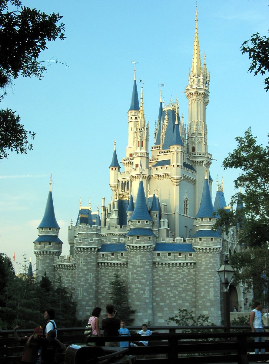the castle is built and painted in blue