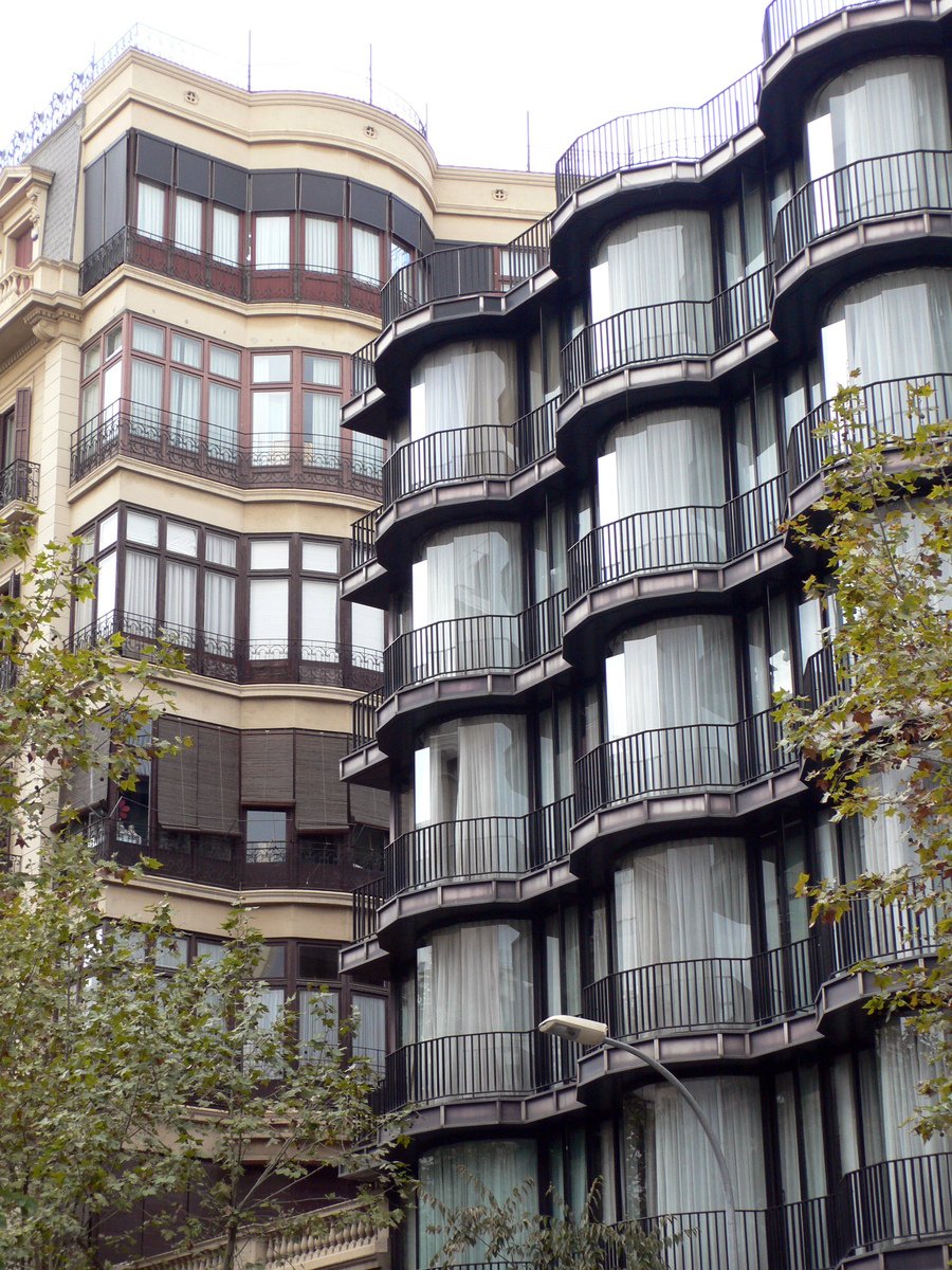 several balconies and balconies with the windows in the front