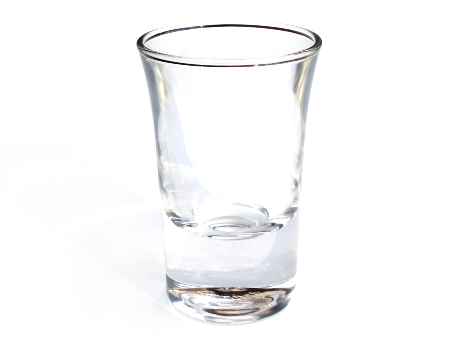 a clear s glass on a white background
