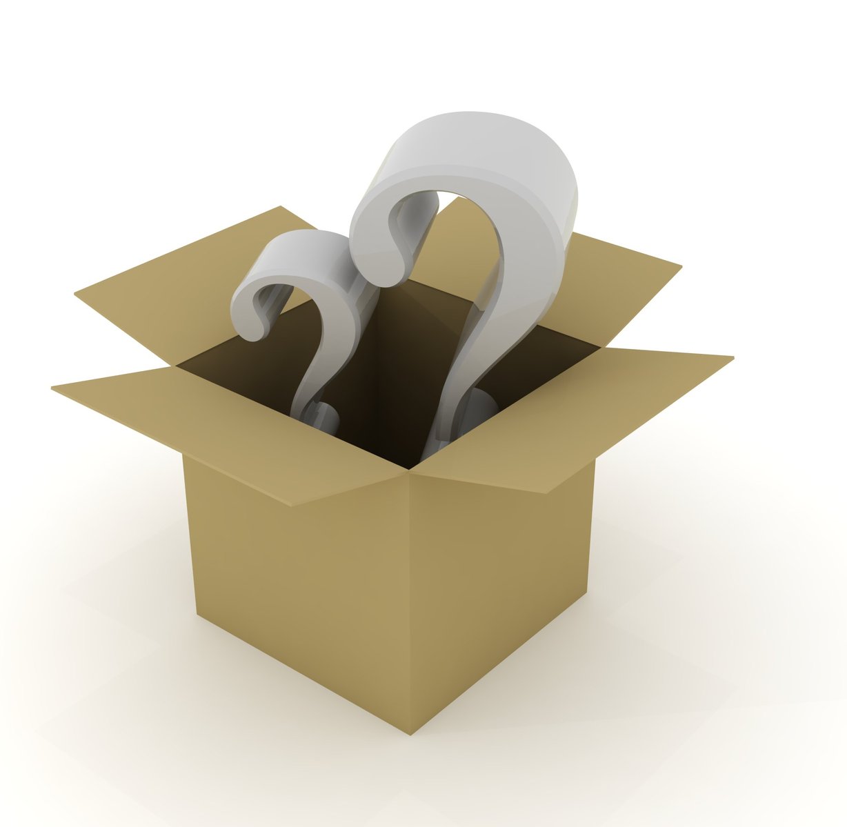 a 3d image of a question mark in a box