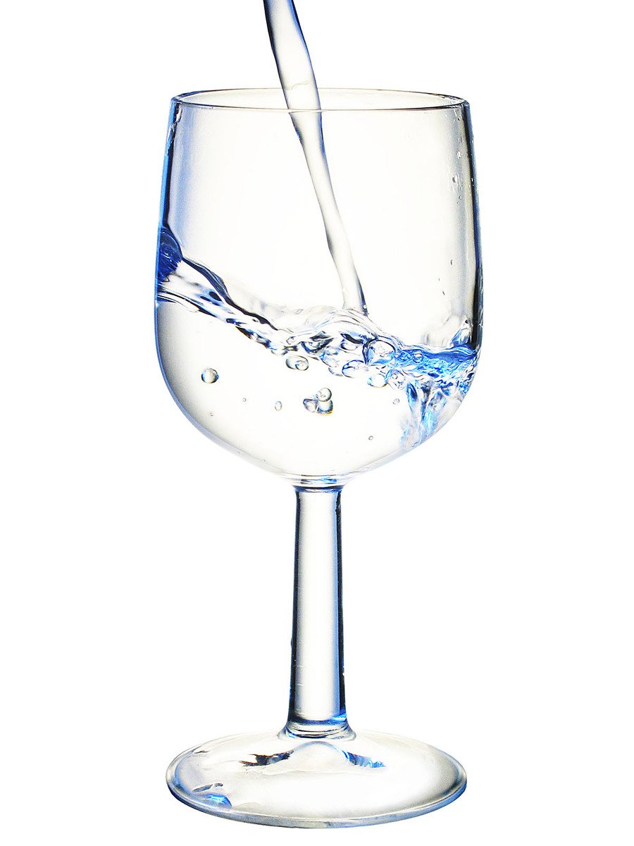 the glass of water has two glasses with water pouring