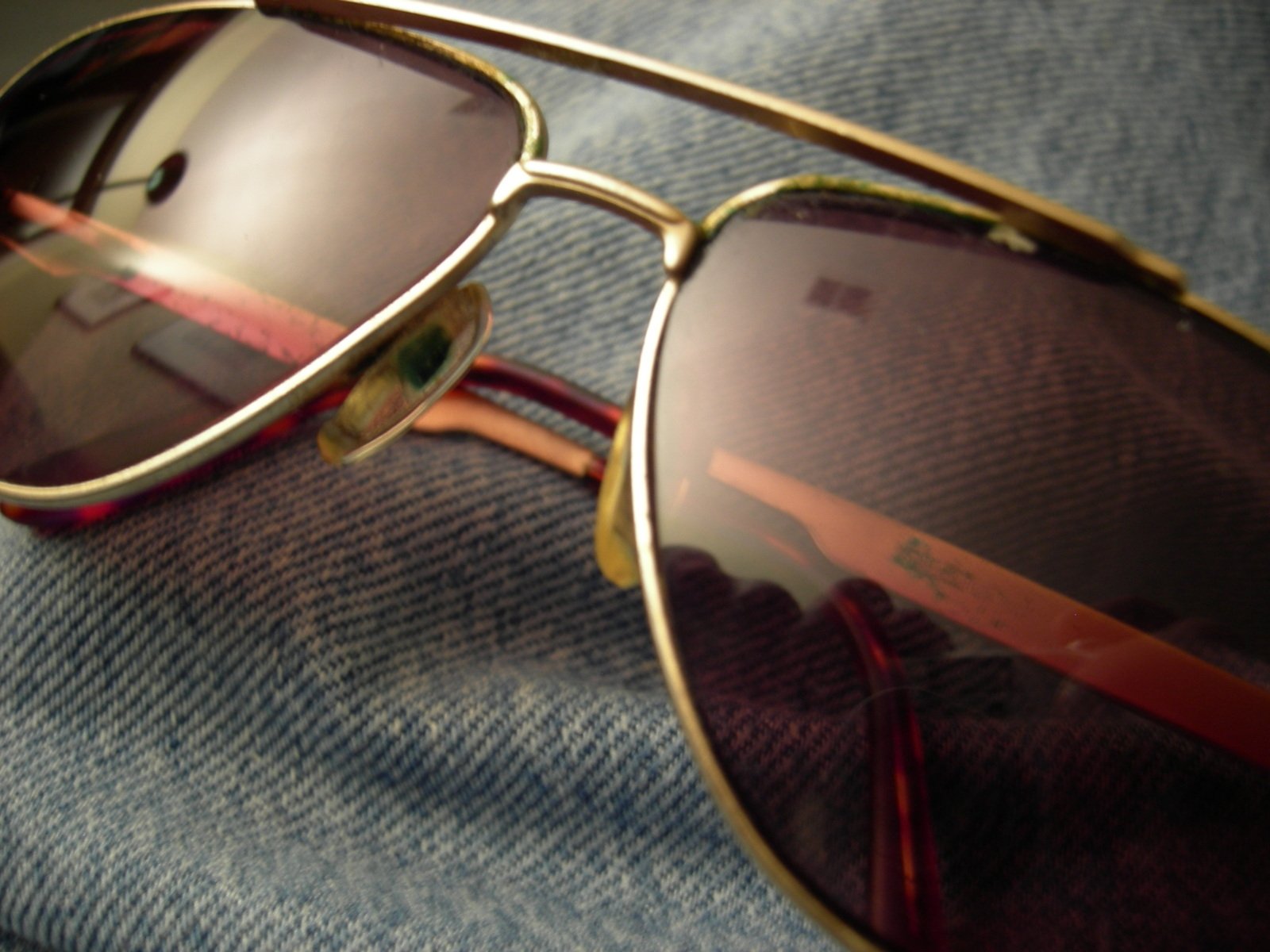 close up of some kind of metal sunglasses