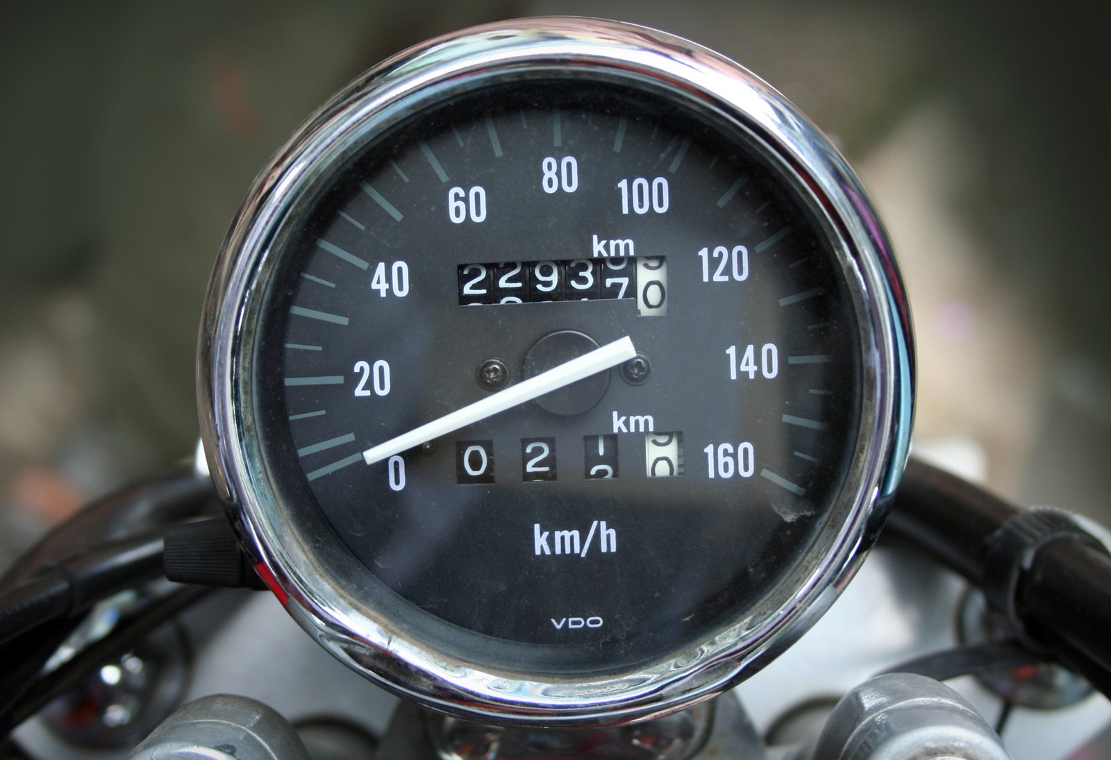 the gauge is displayed on top of a motorcycle