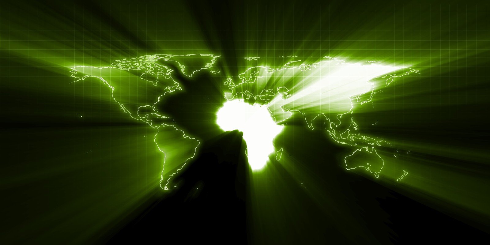 abstract image of a glowing map in green