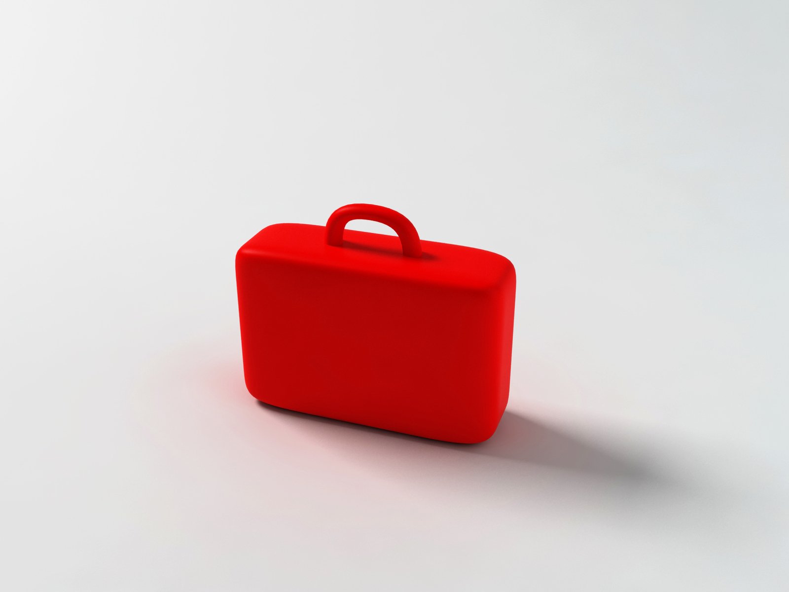 a red piece of luggage sits on a white background