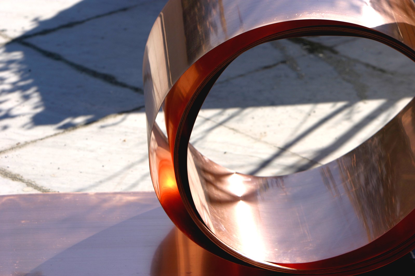 a close up of a metal ring on a table