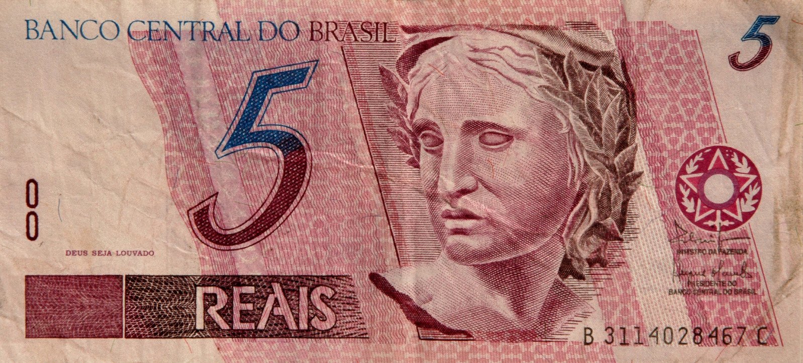 a five euros bill is seen here