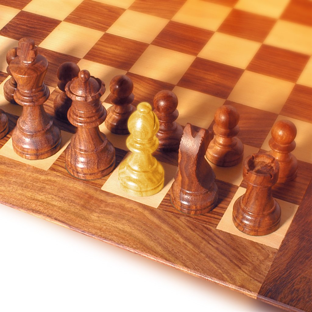 a close up of a chess board with several pieces