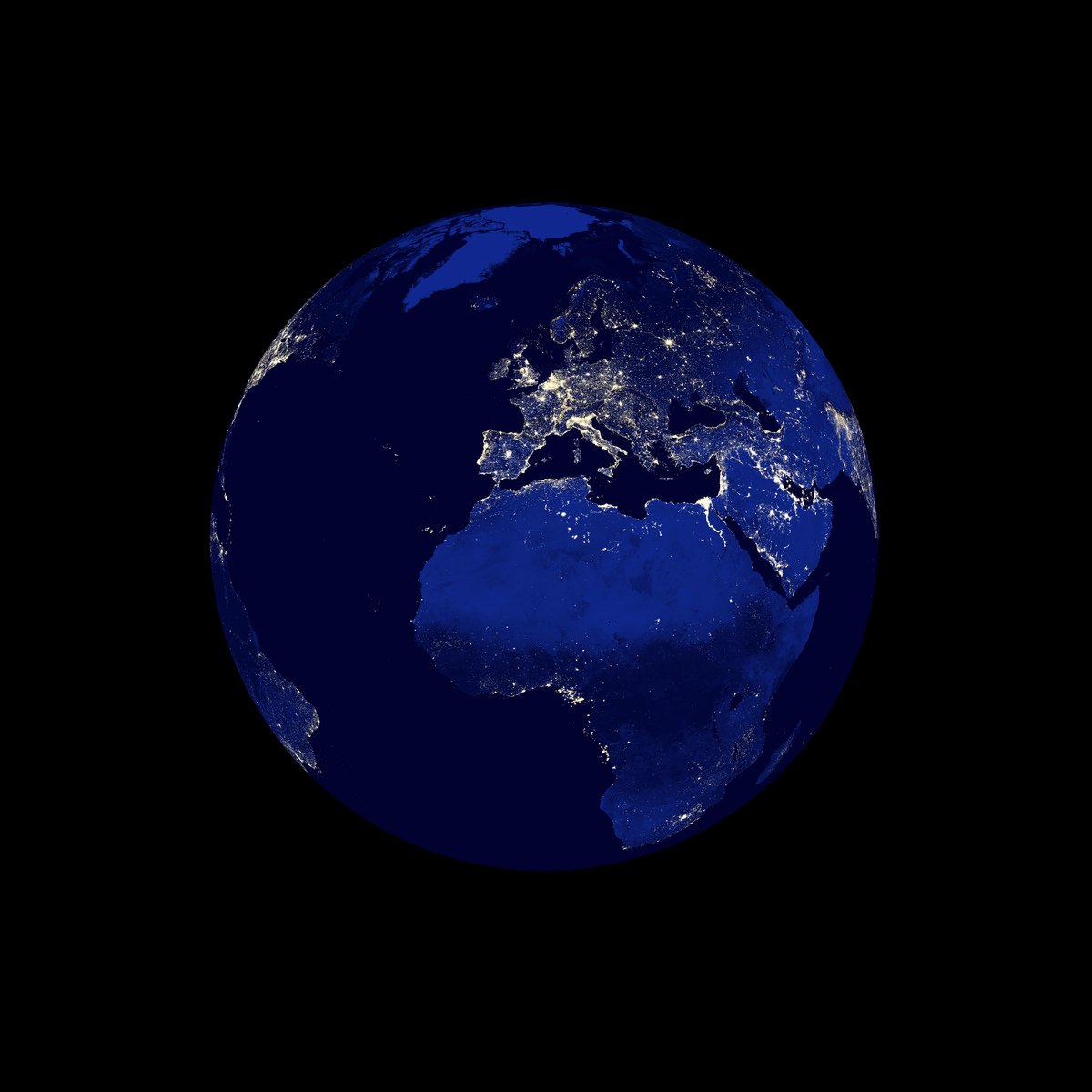 this is an image of the earth with bright lights