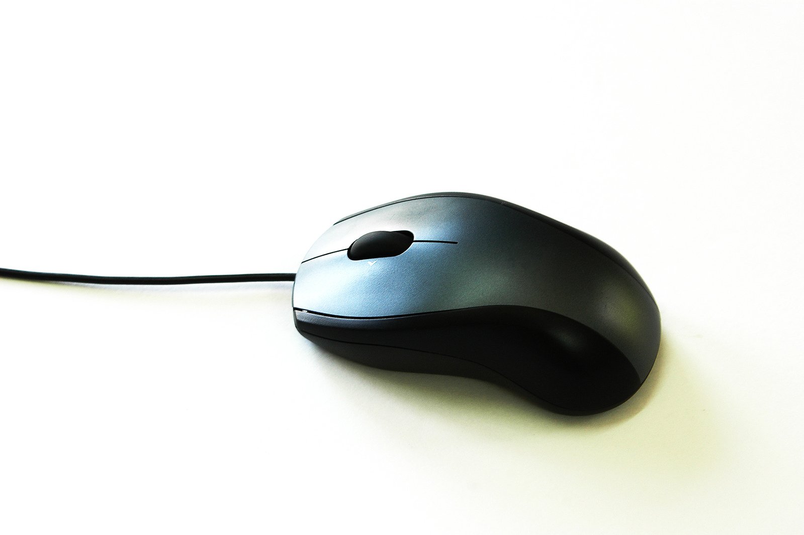the computer mouse has a black receiver on it
