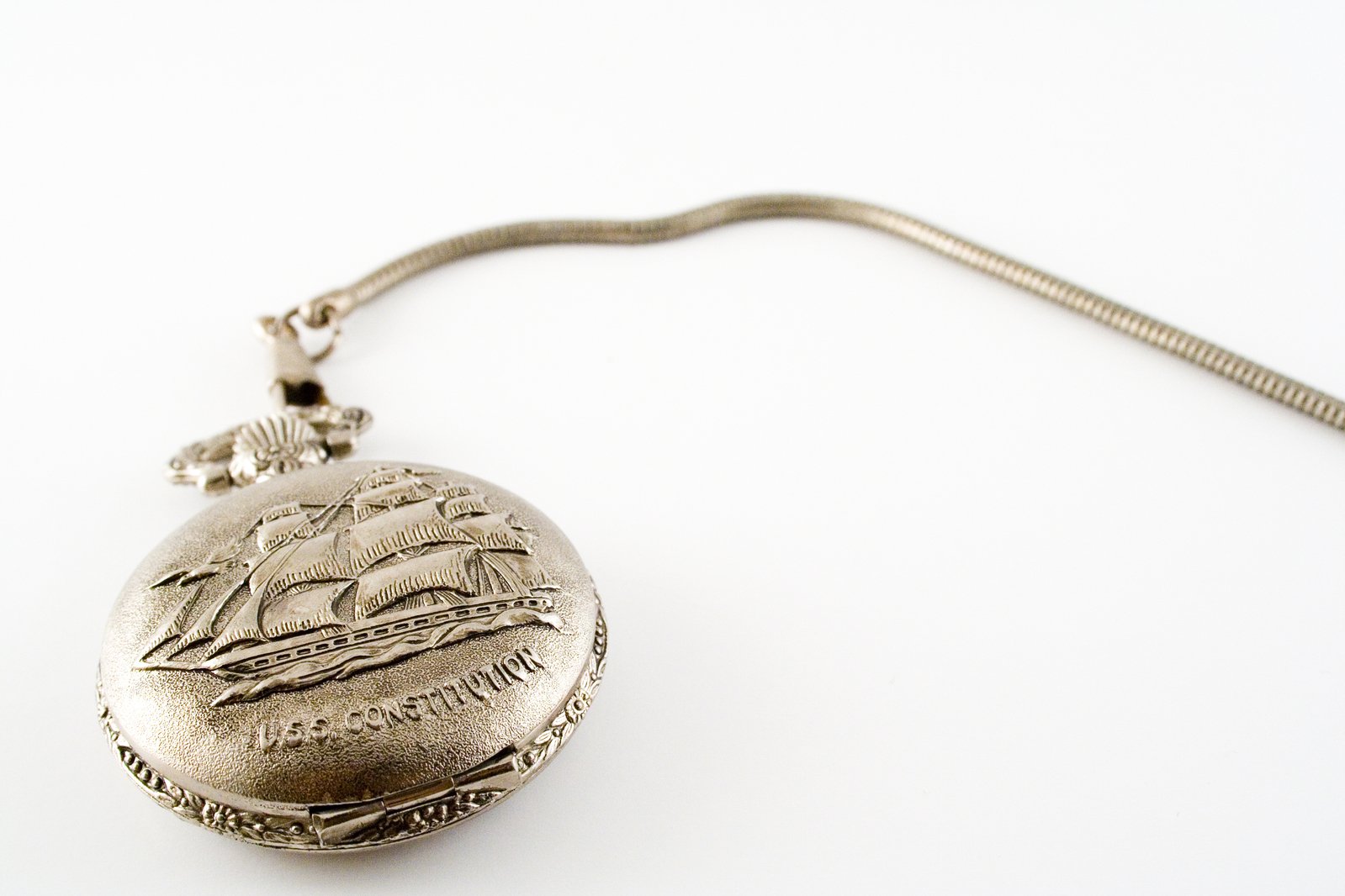 the gold pocket watch has been worn as a necklace