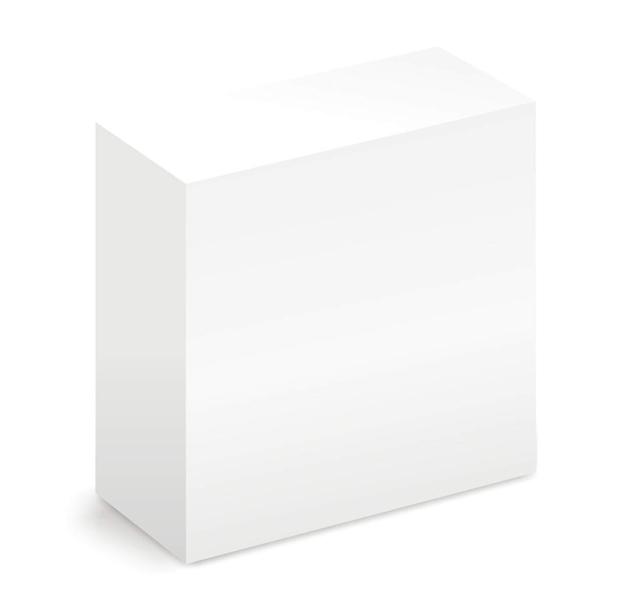 white box on a white background with no background