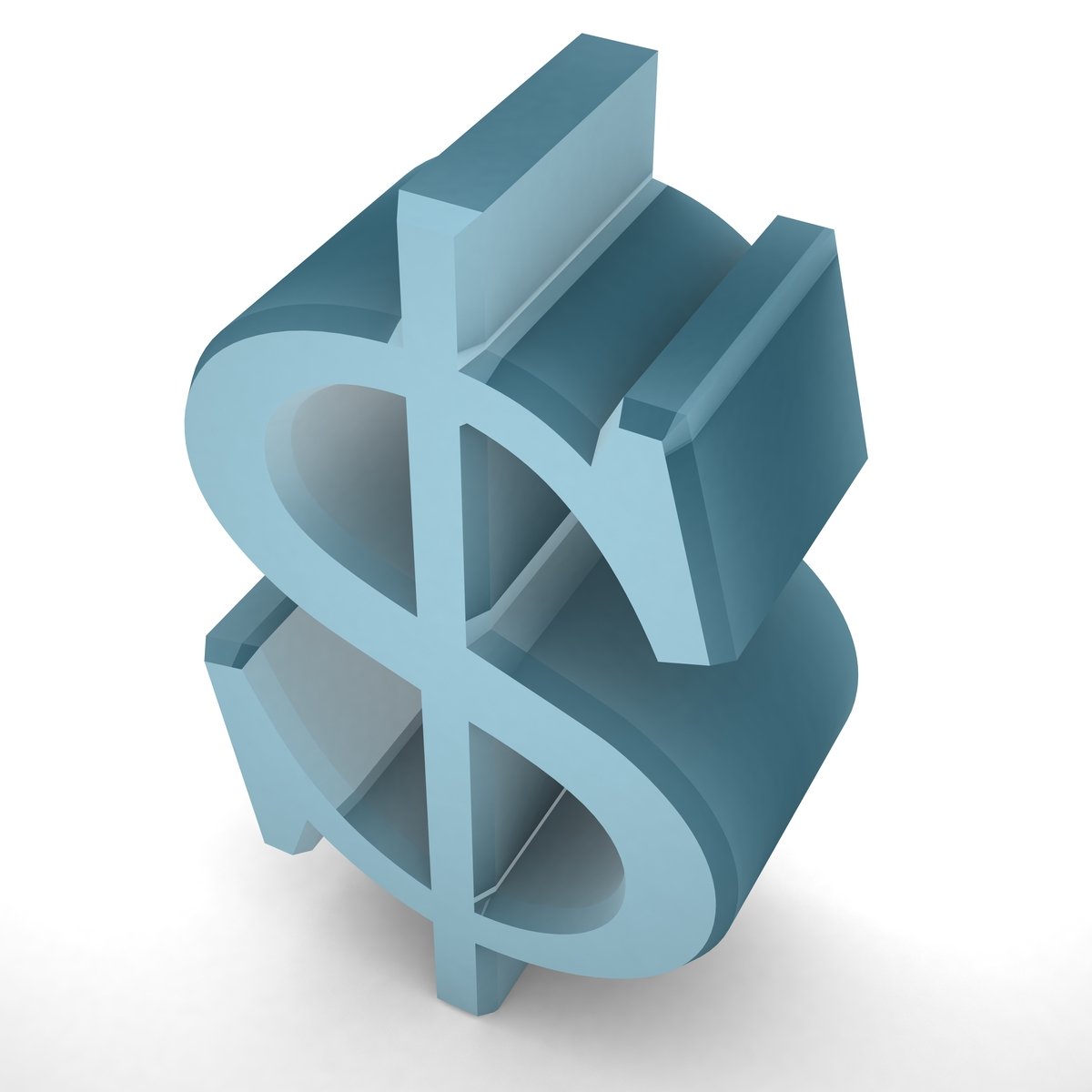 an abstract model of the dollar sign made of two parts