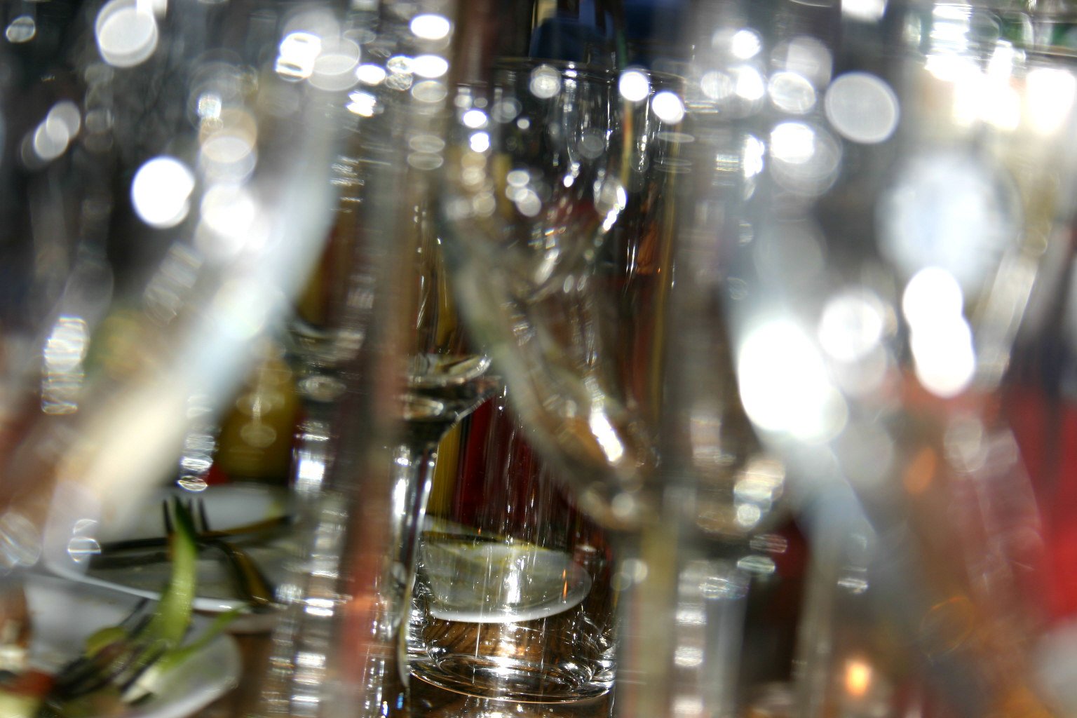 several different types of wine glasses on the table