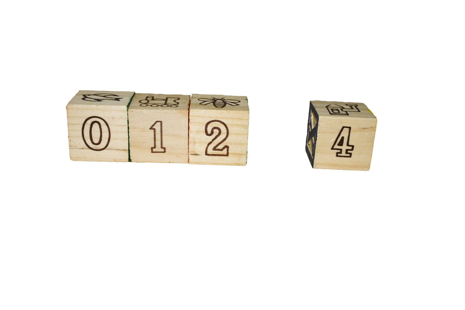 wooden block with numbers on the top of each number