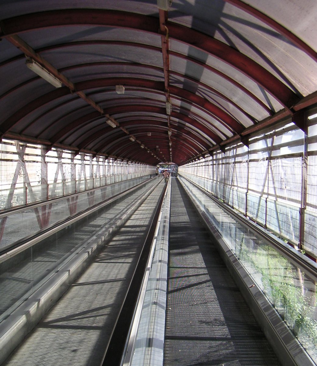 the inside of a building with the roof down