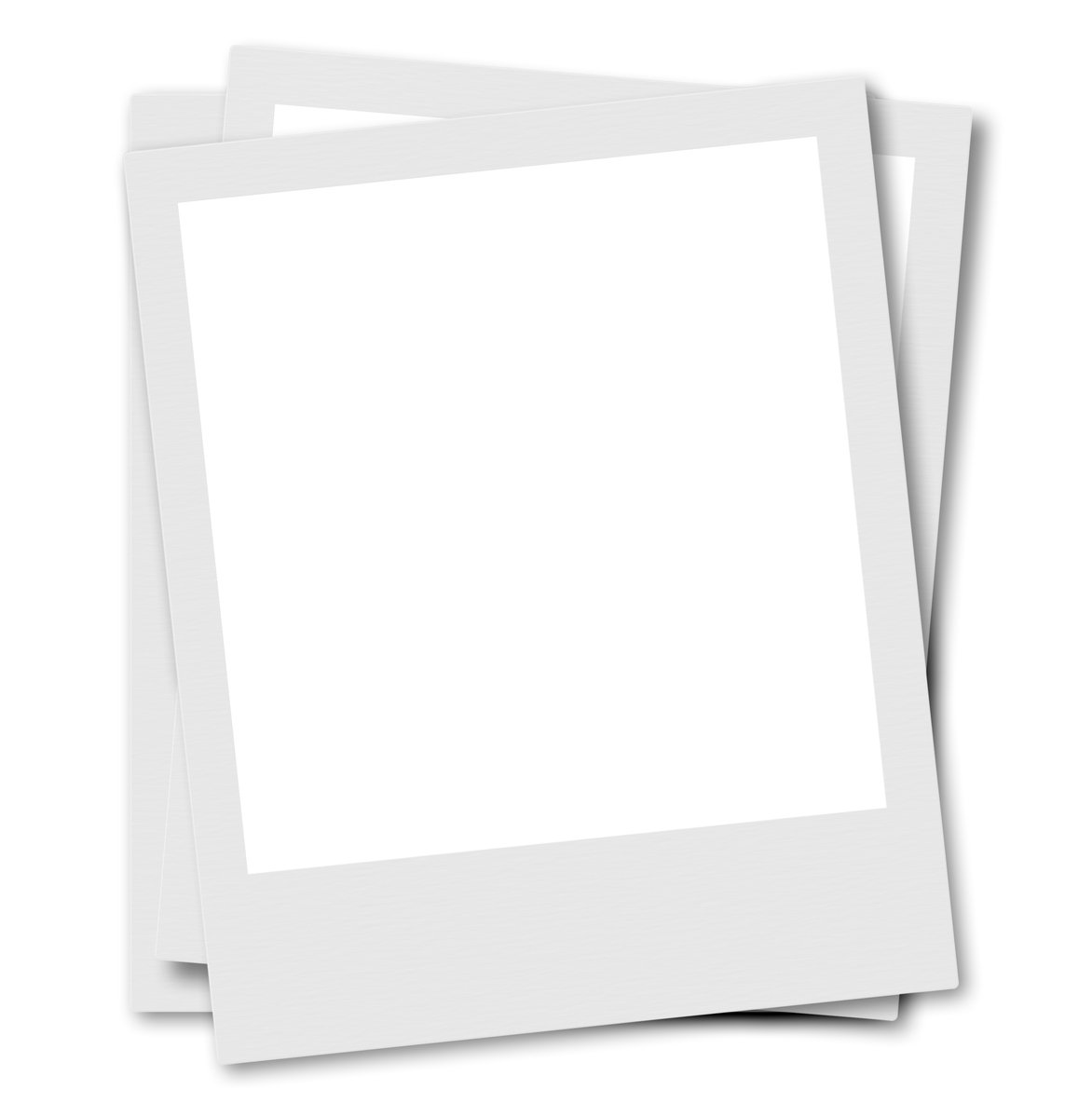 three white frames on a white background
