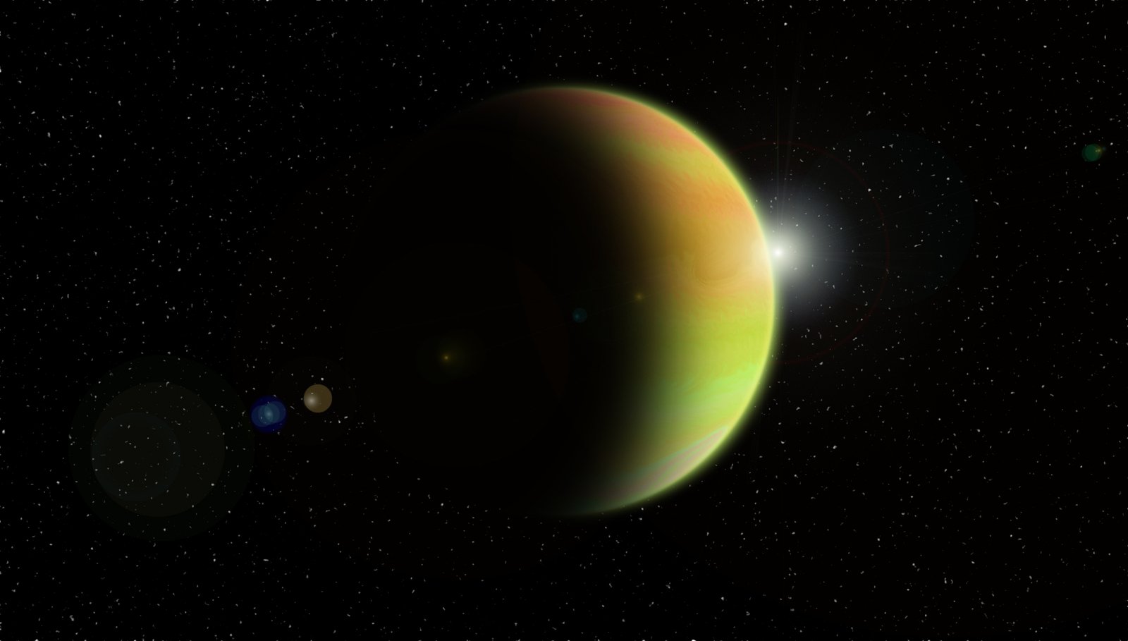 an image of a small planet that appears to be two planets