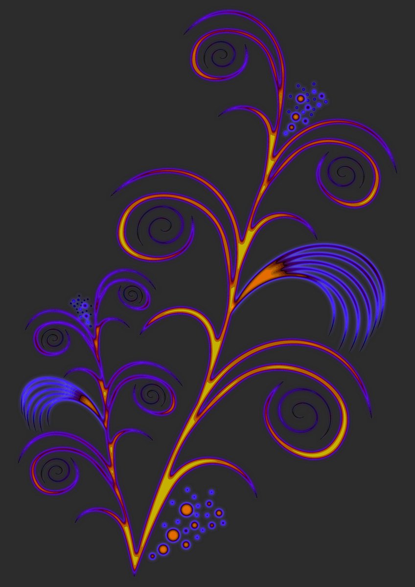 an intricate flower with purple and blue colors