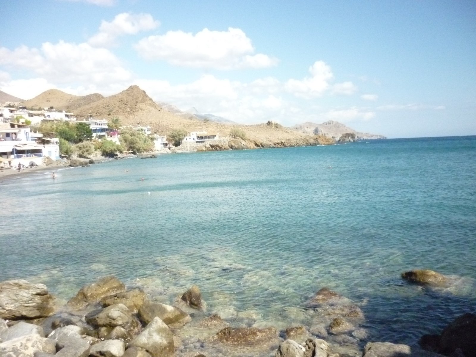 the water with rocks is crystal blue