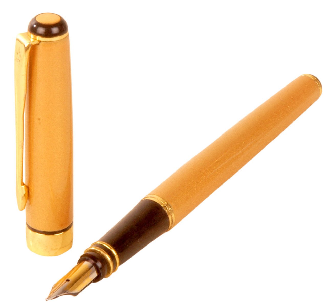 an old - fashioned pen with wood and gold trim