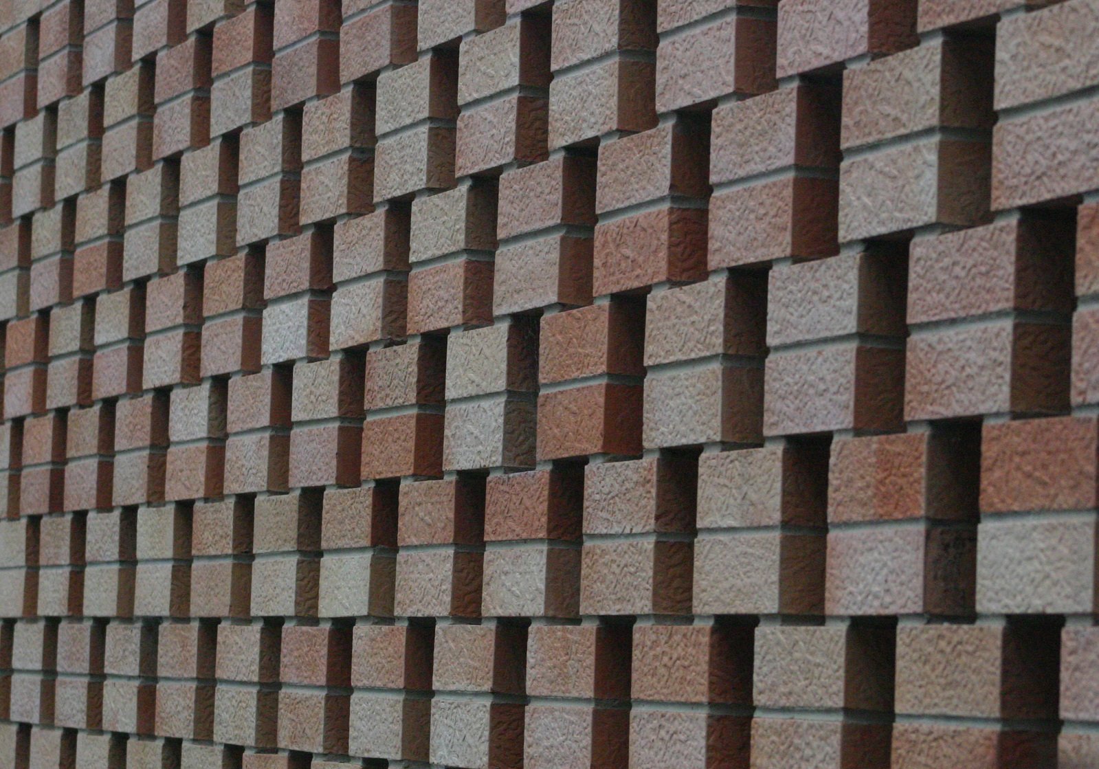 a closeup of a wall made of brick tiles