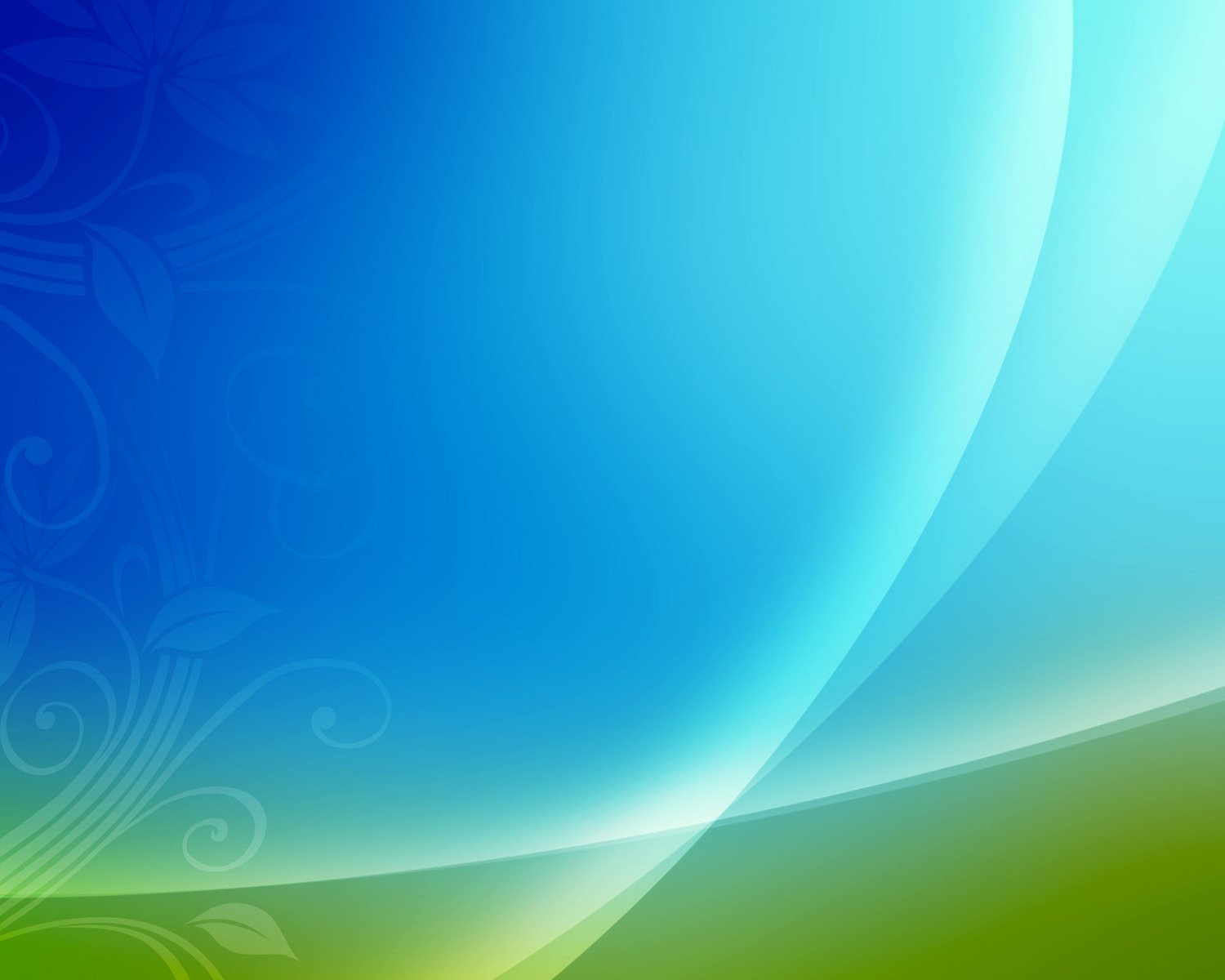 an abstract blue and green background with a floral pattern