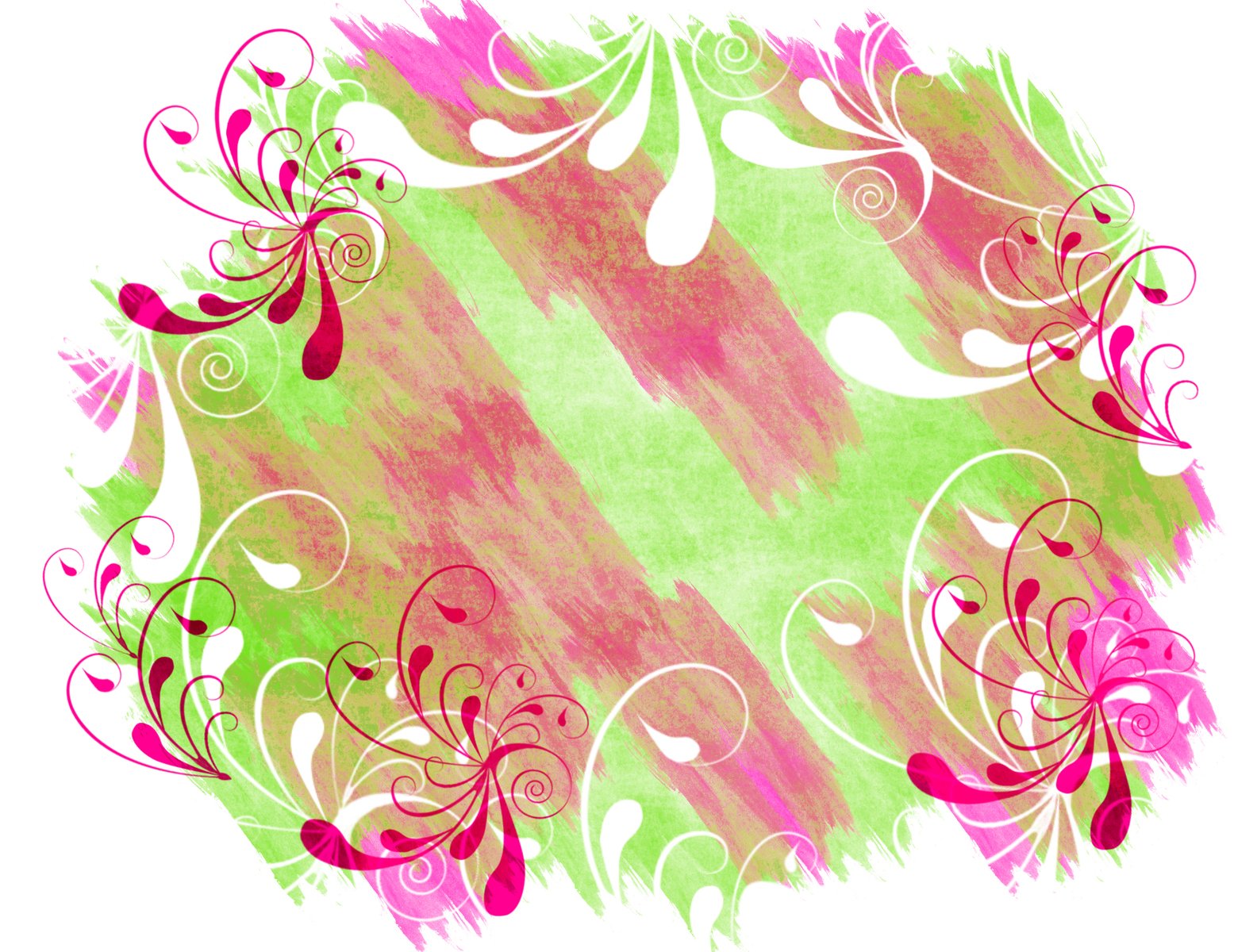 a green and pink grungy background with hearts