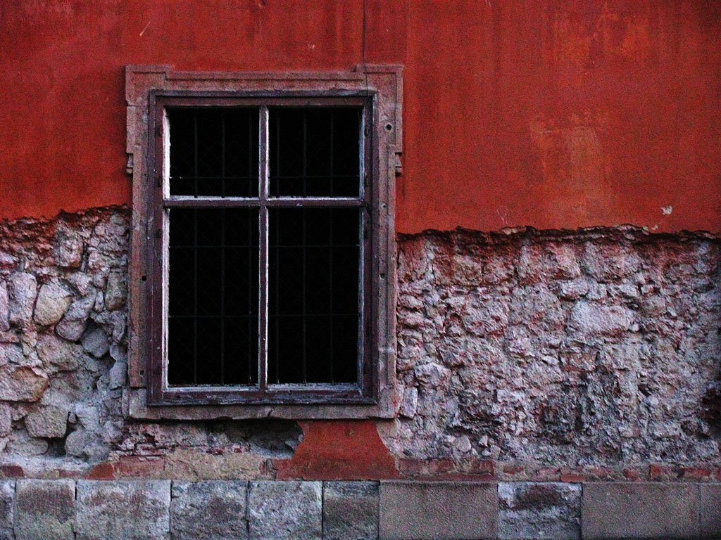 a window with bars that is on a building