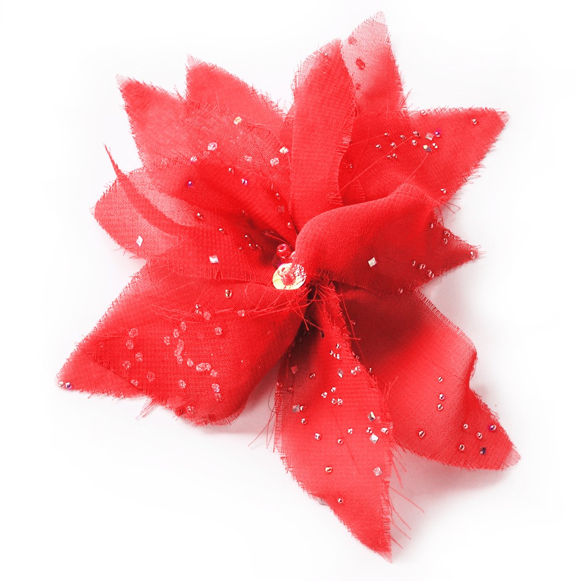 a red hair flower on a white background