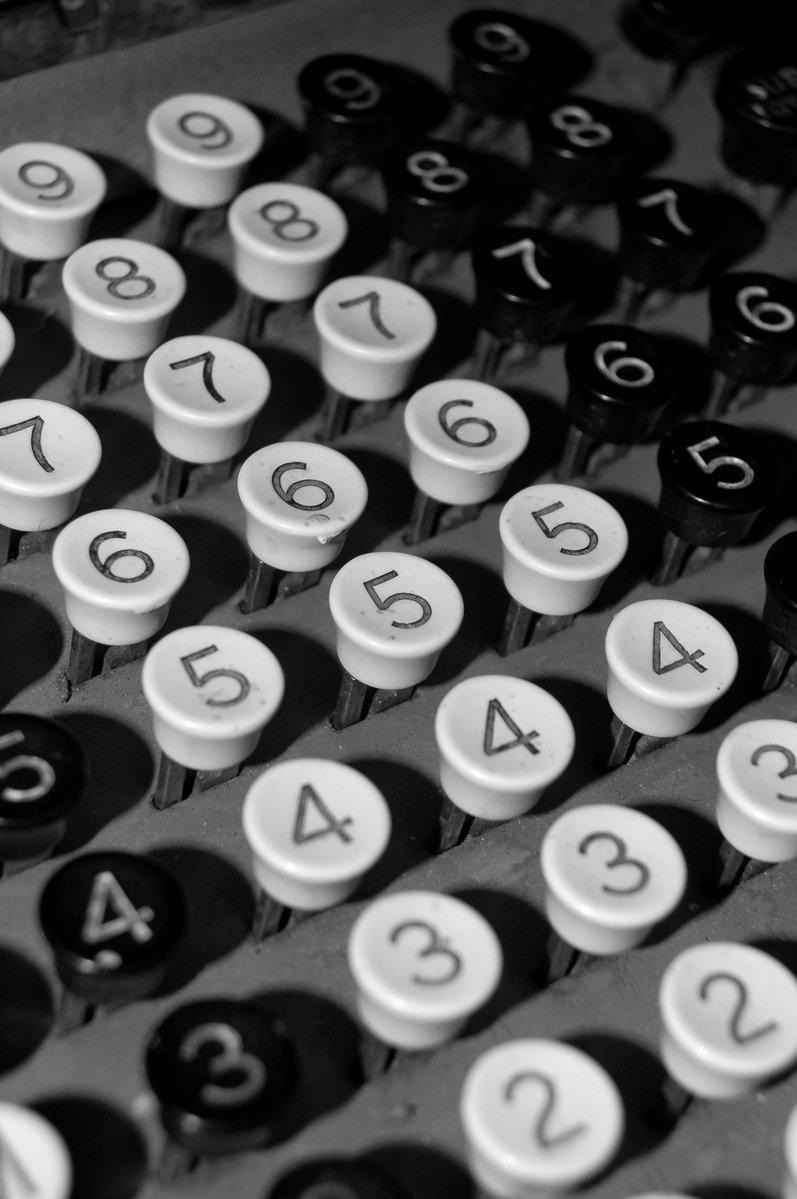 old fashioned keys are set on an older typewriter