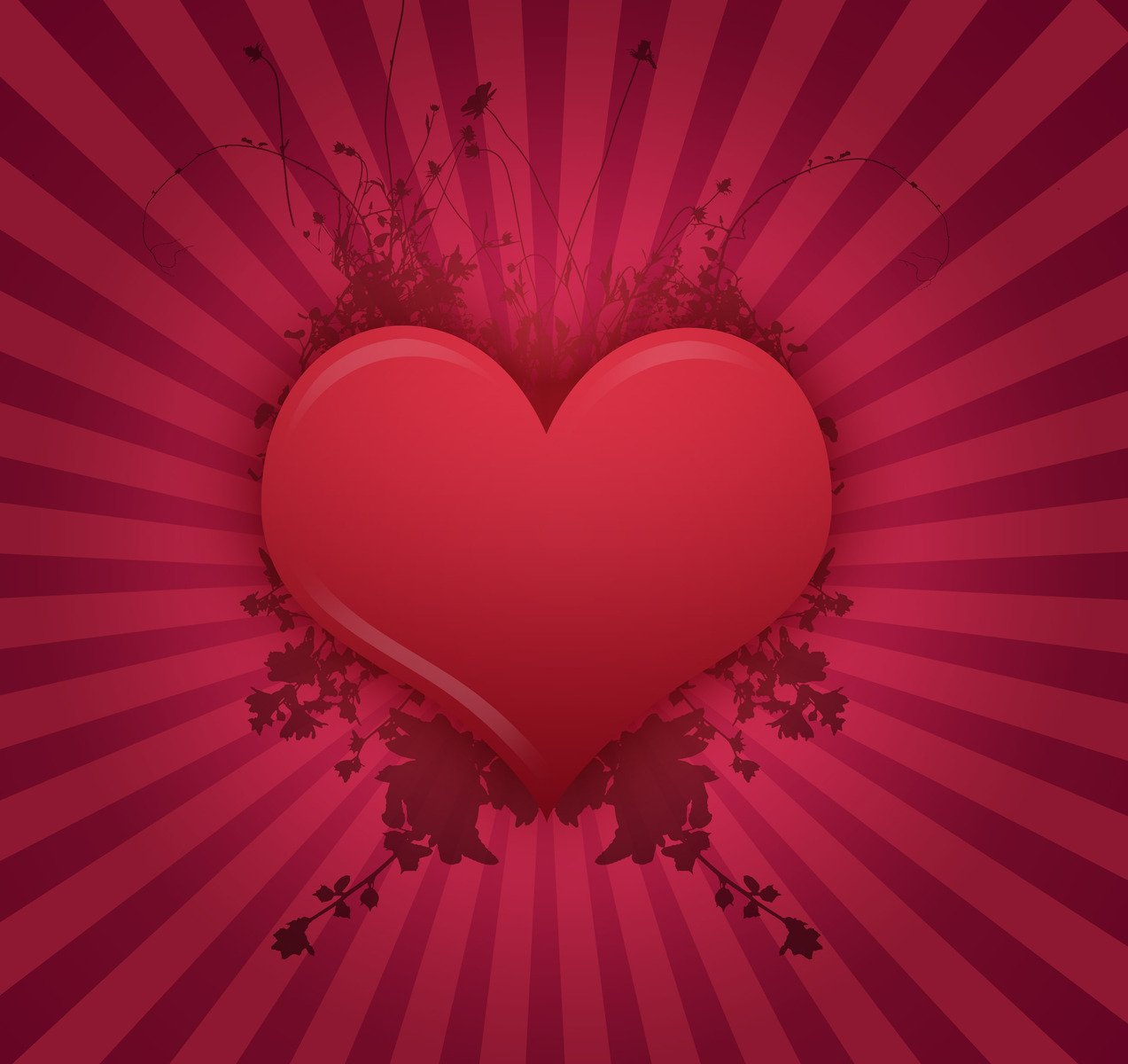 a heart on pink and red background with stars