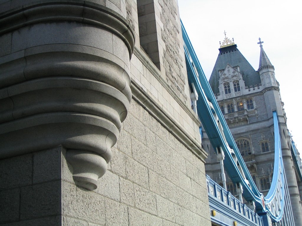 the tower of the bridge looks like an intricate sculpture
