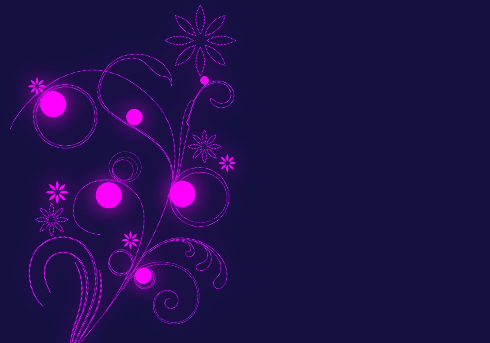 purple flowers and vines on a dark blue background
