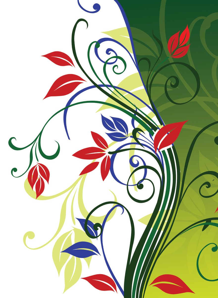 a floral design on a white background