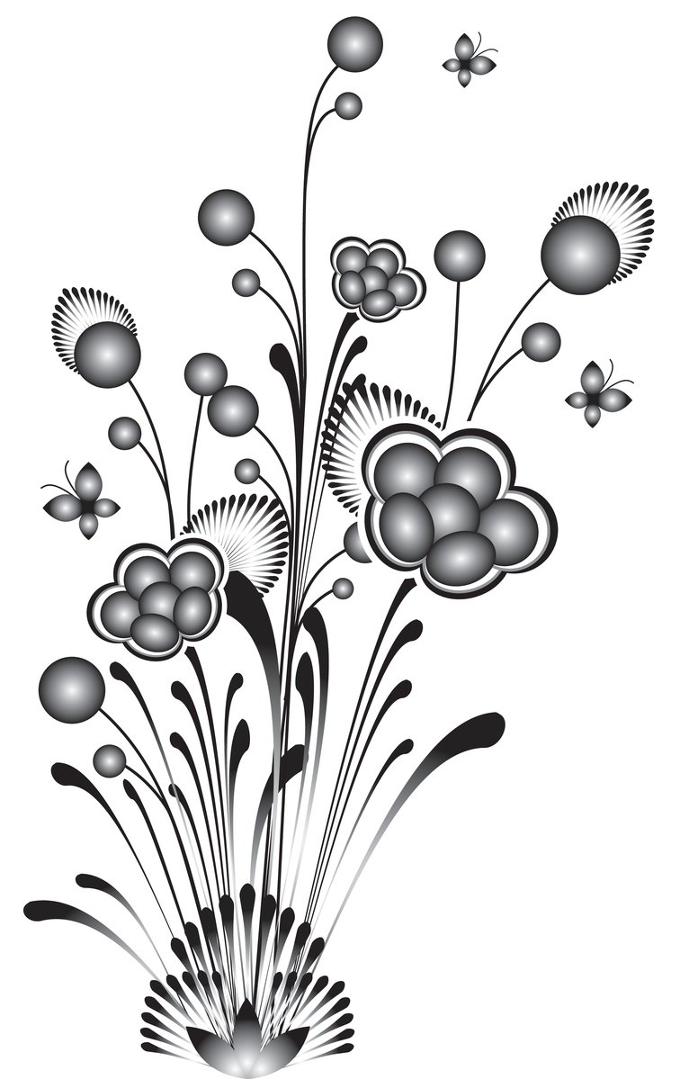 an artistic black and white po of flowers