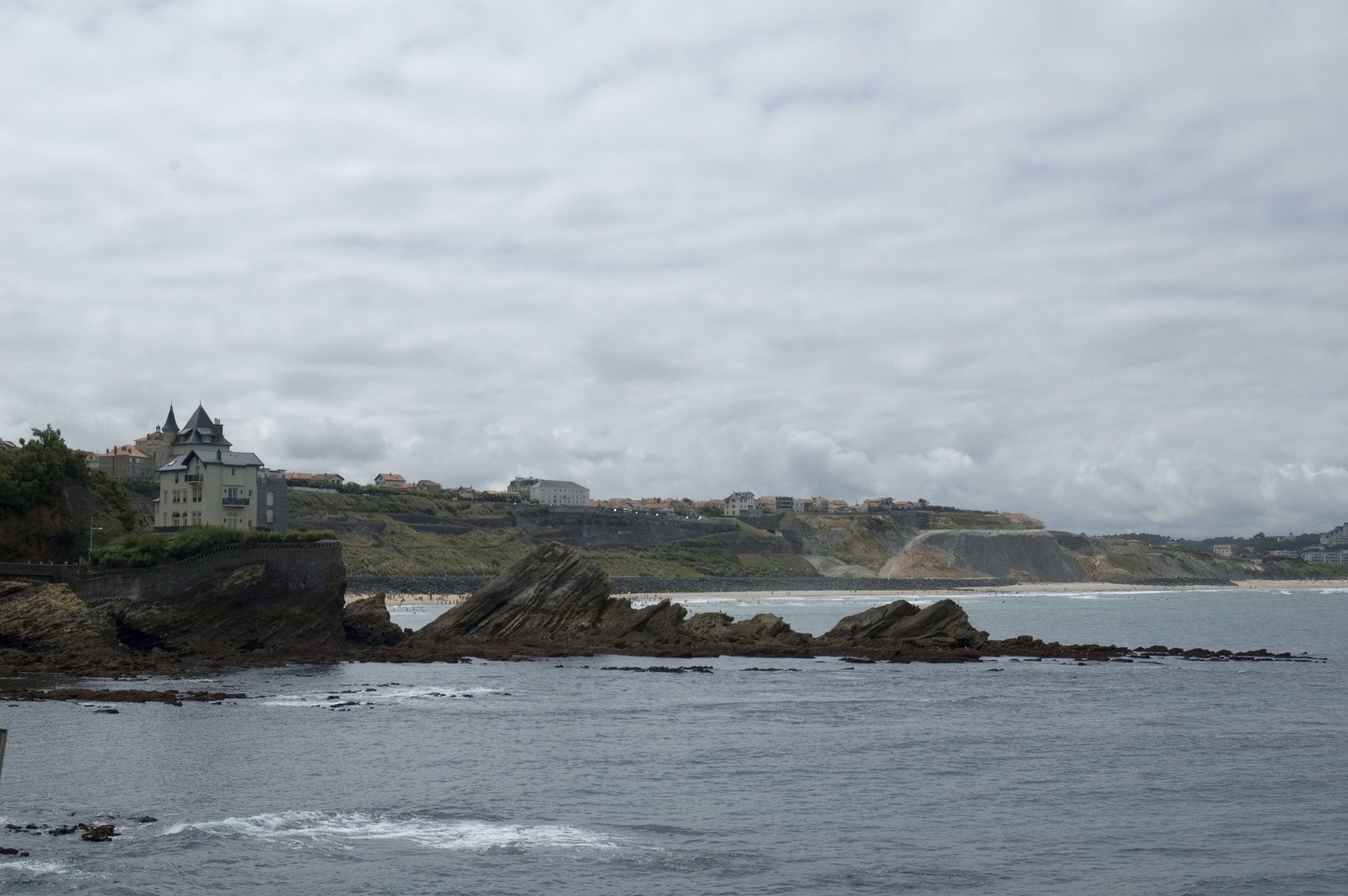 the building is built along the coast of the ocean