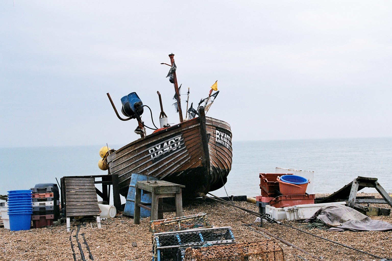 this is a boat on the beach