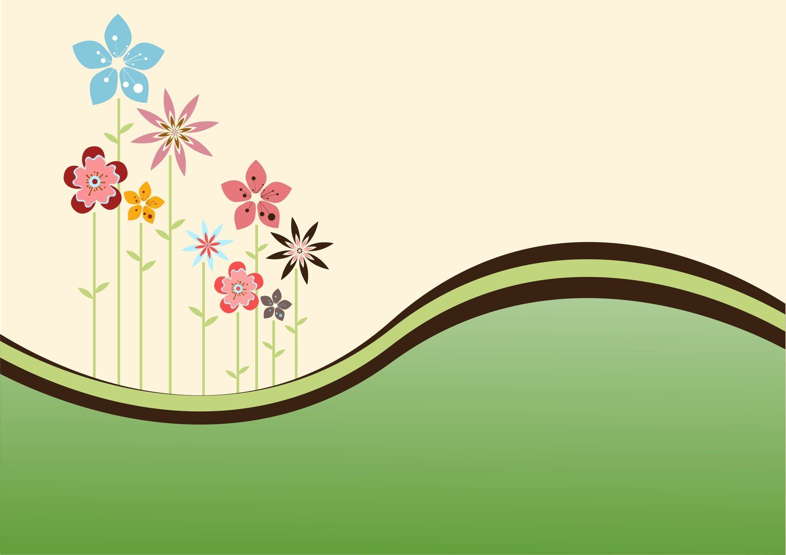 an abstract background with flowers and swirls