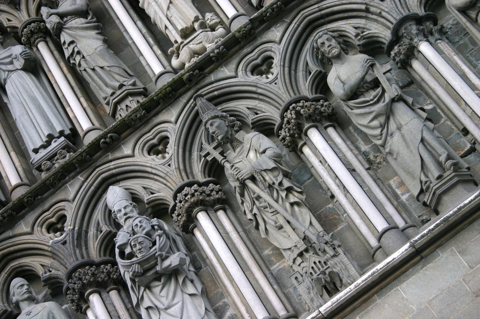 carvings on the outside of a building